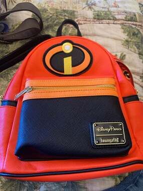 Disney Parks The Incredibles Loungefly Mini Backpack Orange New NWT